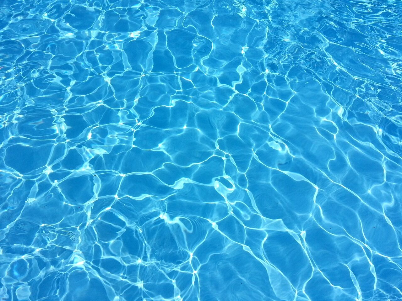 Water in a pool that has a security fence around it